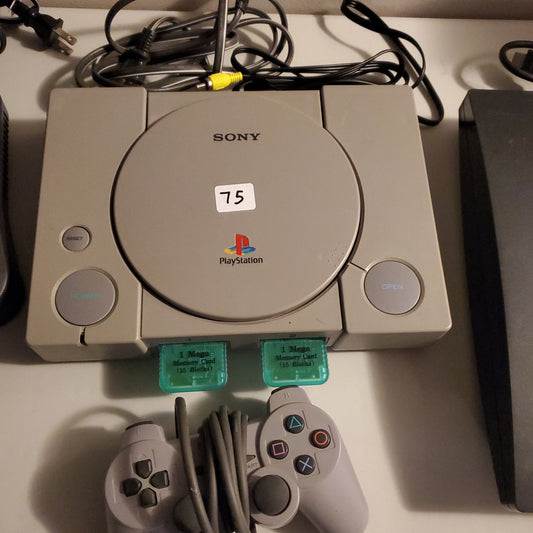 Playstation 1 console with Spyro the Dragon